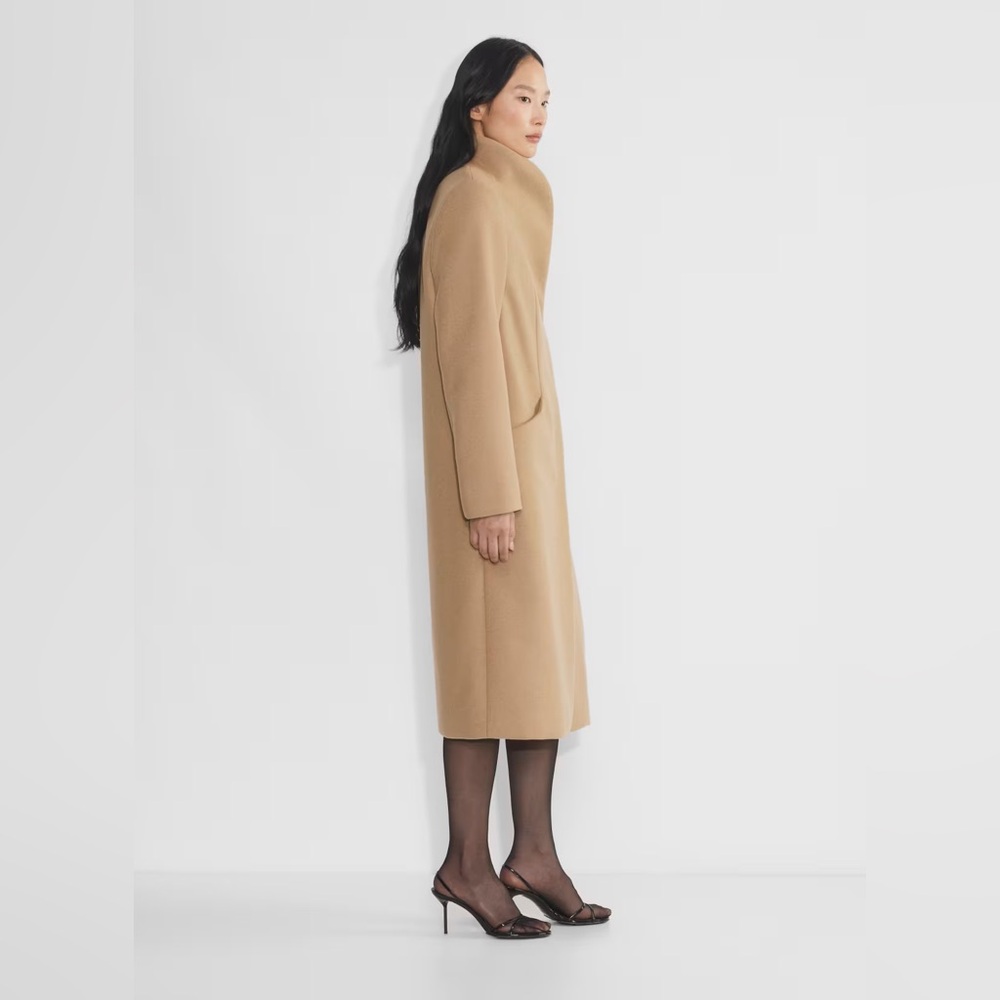 Aritzia Wilfred The Cocoon Long Camel New Elegant Wool Cashmere Coat Size XS - Picture 4 of 17